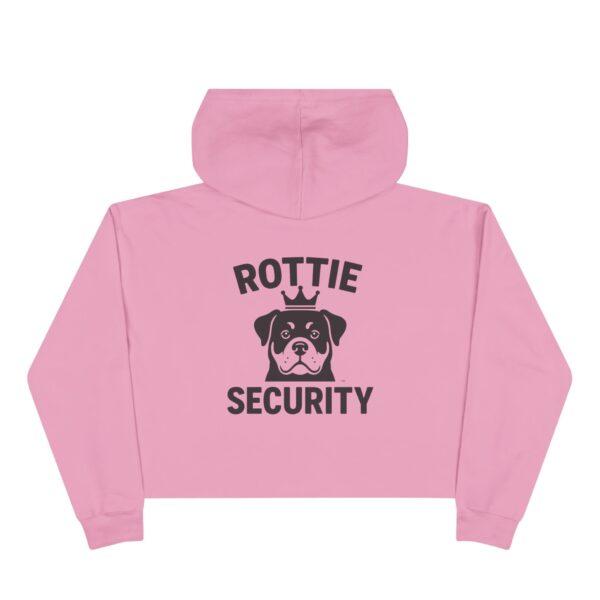 Rottie Security Cropped Hoodie — Cute Rottweiler Guardian Graphic