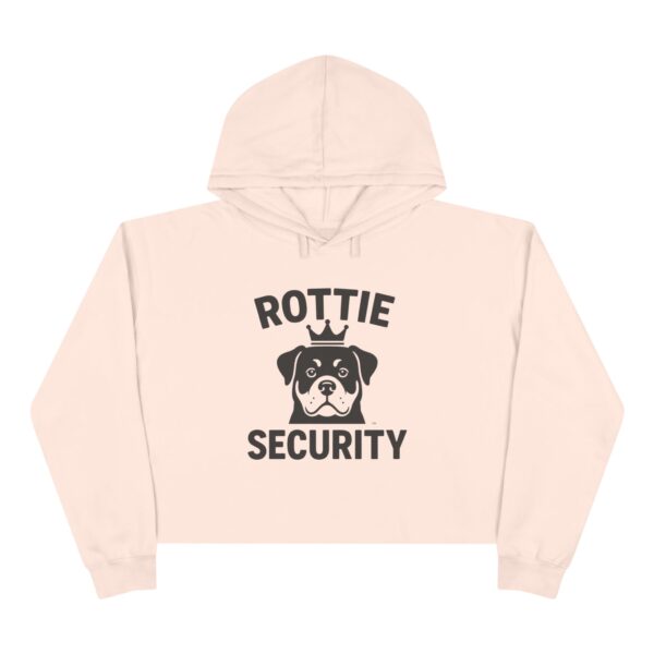 Rottie Security Cropped Hoodie — Cute Rottweiler Guardian Graphic