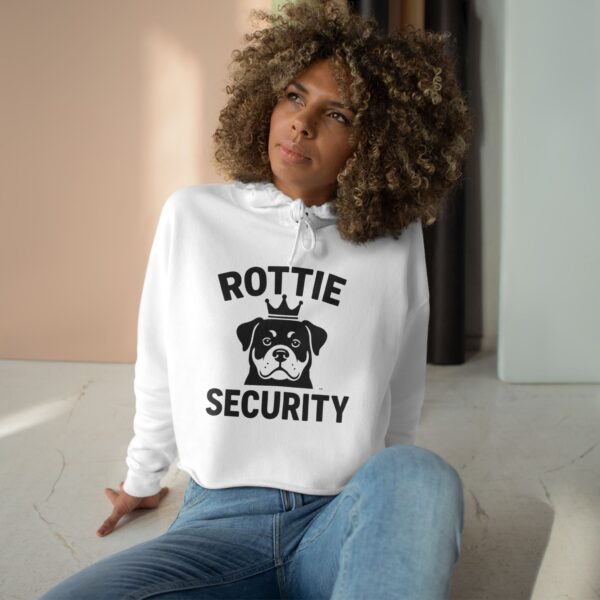 Rottie Security Cropped Hoodie — Cute Rottweiler Guardian Graphic
