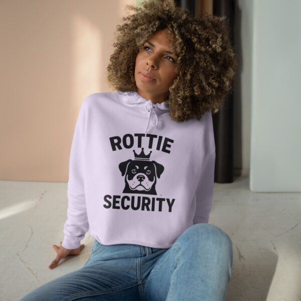 Rottie Security Cropped Hoodie — Cute Rottweiler Guardian Graphic