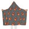 Paw Print Youth Hooded Towel — Cute Cuddly Kids' Hooded Bath Towel