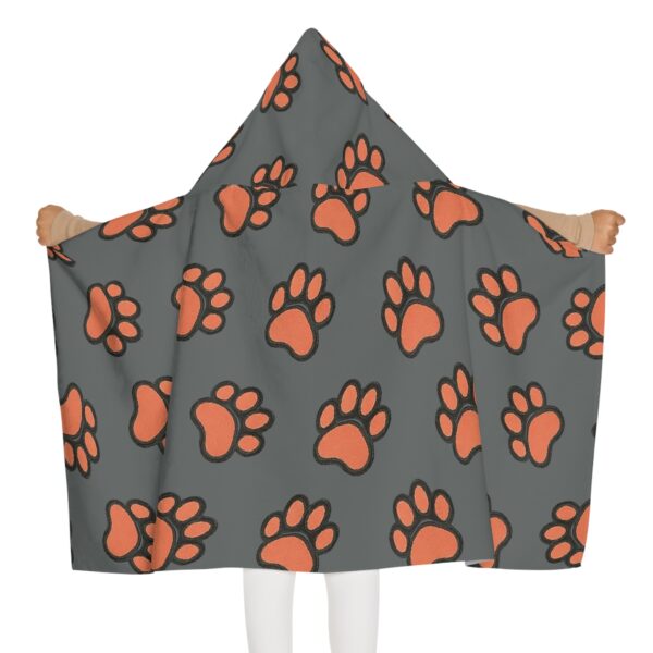 Paw Print Youth Hooded Towel — Cute Cuddly Kids' Hooded Bath Towel