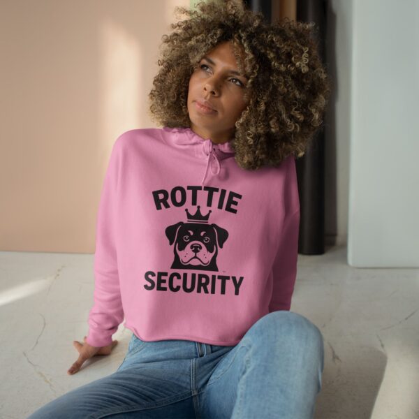 Rottie Security Cropped Hoodie — Cute Rottweiler Guardian Graphic