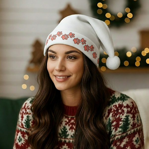 Paw Print Santa Hat