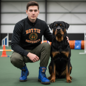 Rottie University™ Cozy Lace-Up Boots – For Men