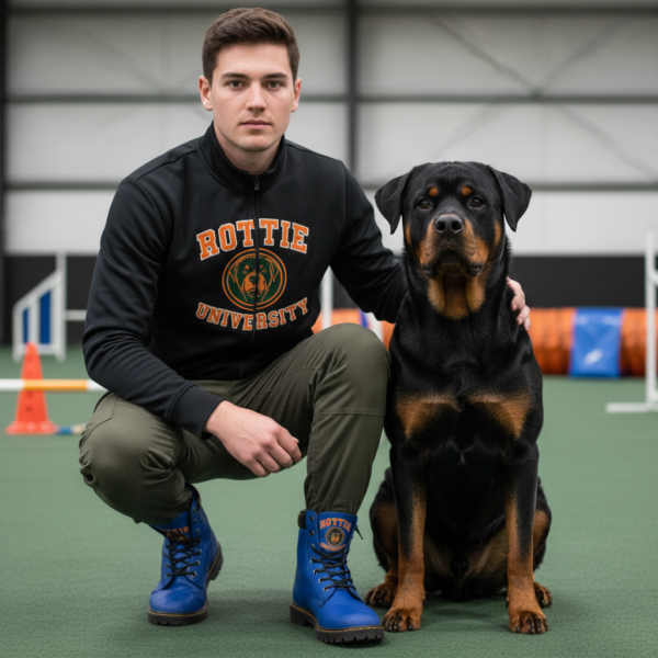 Rottie University™ Cozy Lace-Up Boots – For Men