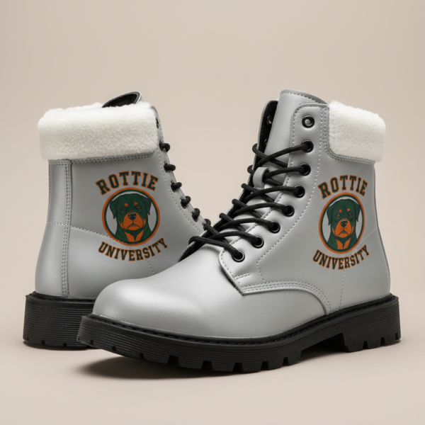 Rottie University™ Cozy Lace-Up Boots – For Men