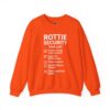 Rottie Security™ "Funny Task List" Dark Color Crewneck Sweatshirt