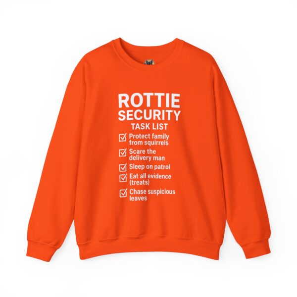 Rottie Security™ "Funny Task List" Dark Color Crewneck Sweatshirt