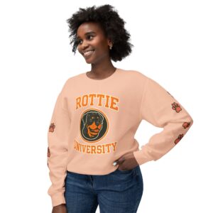Rottie University Crewneck Sweatshirt With Paws