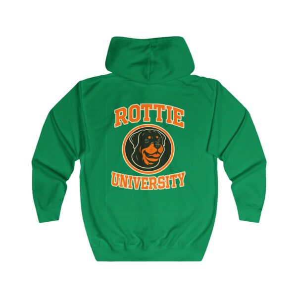 Rottie University™ Rottweiler Mascot Zip Hoodie NP — Full‑Zip Jacket