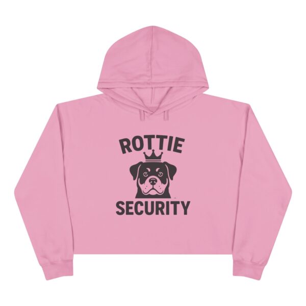 Rottie Security Cropped Hoodie — Cute Rottweiler Guardian Graphic