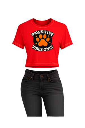 Pawsitive Vibes Only Crop Tee
