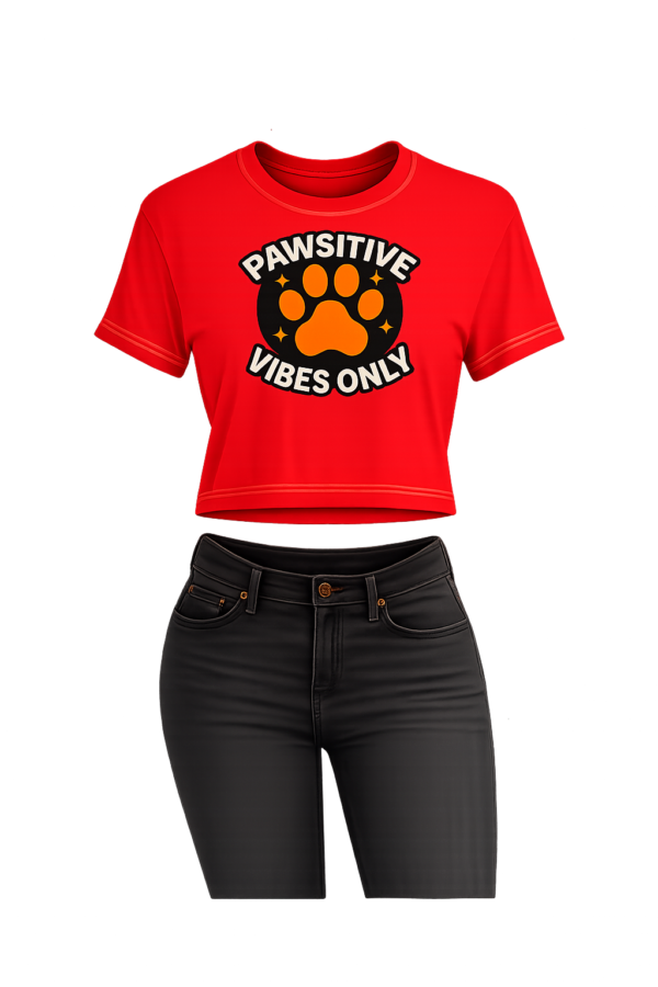 Pawsitive Vibes Only Crop Tee