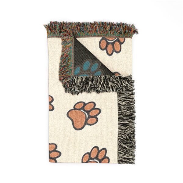Paw Print Woven Blanket Folded, 52'' × 37'' Paw Print Woven Blanket