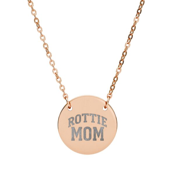 Rottie Mom Engraved Circle Necklace