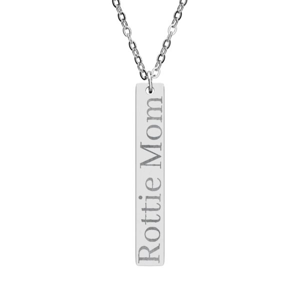 Rottie Mom Vertical Bar Necklace