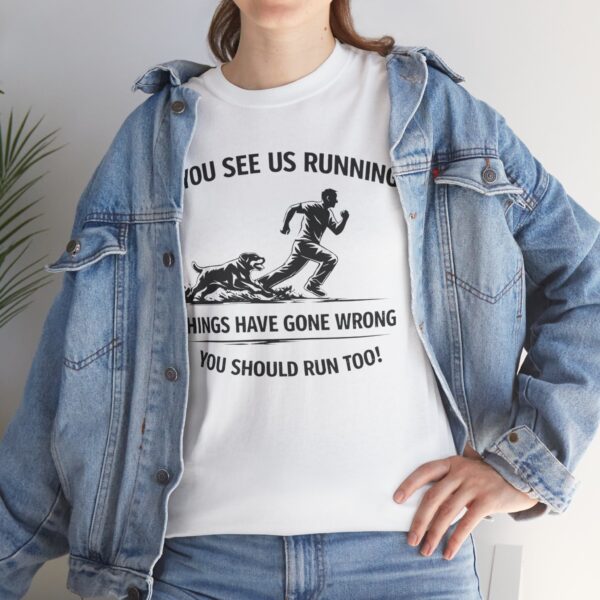If You See Me Running - Funny Rottweiler Tee Light Colors