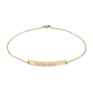Rottie Mom Curved Bar Anklet