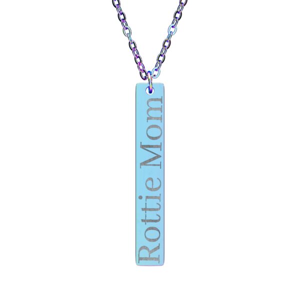 Rottie Mom Vertical Bar Necklace