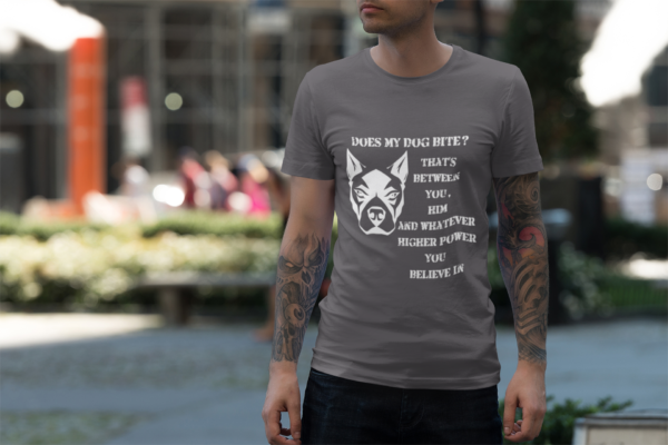 Funny "Does My Dog Bite?" T-Shirt — Humor Pet Lover Tee