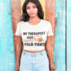 My Therapist Has Four Paws T‑Shirt — Funny Dog/Cat Lover Tee