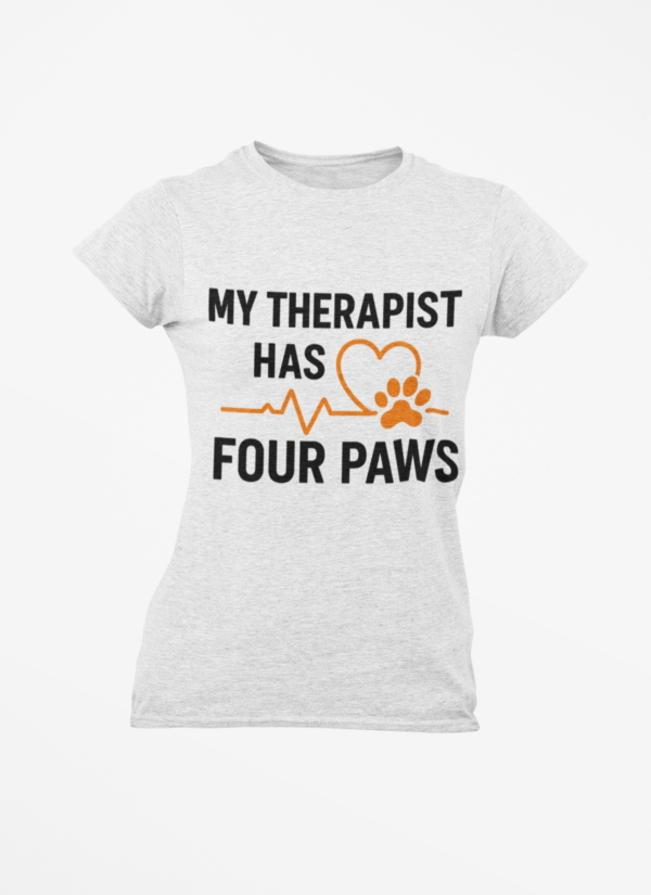 My Therapist Has Four Paws T‑Shirt — Funny Dog/Cat Lover Tee