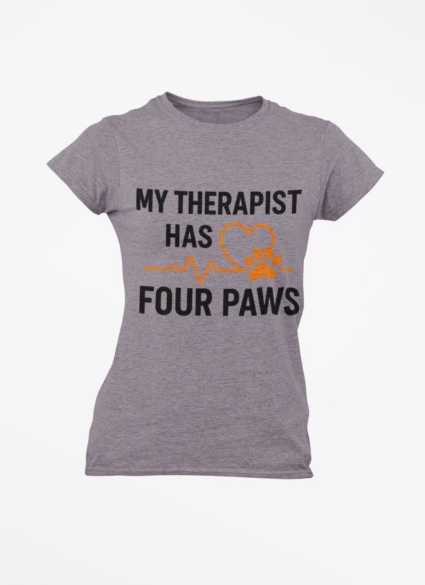 My Therapist Has Four Paws T‑Shirt — Funny Dog/Cat Lover Tee