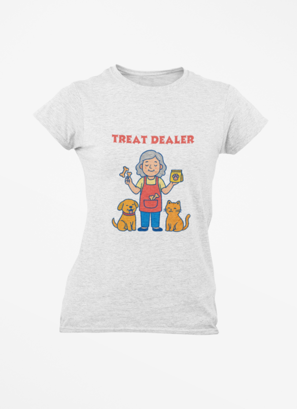 Treat Dealer T-Shirt — Funny Pet Lover Shirt with Grandma, Dog & Cat Graphic