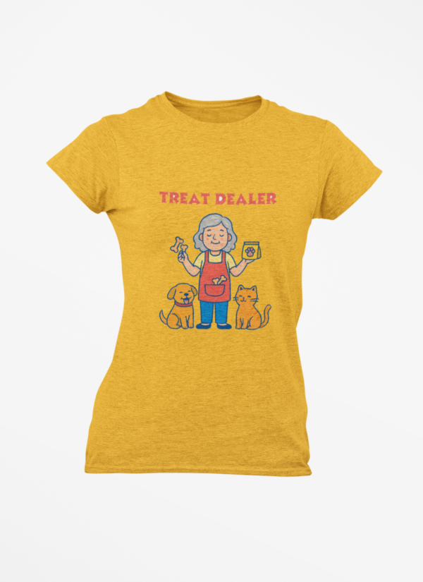 Treat Dealer T-Shirt — Funny Pet Lover Shirt with Grandma, Dog & Cat Graphic