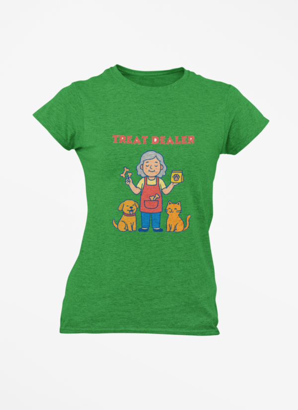 Treat Dealer T-Shirt — Funny Pet Lover Shirt with Grandma, Dog & Cat Graphic