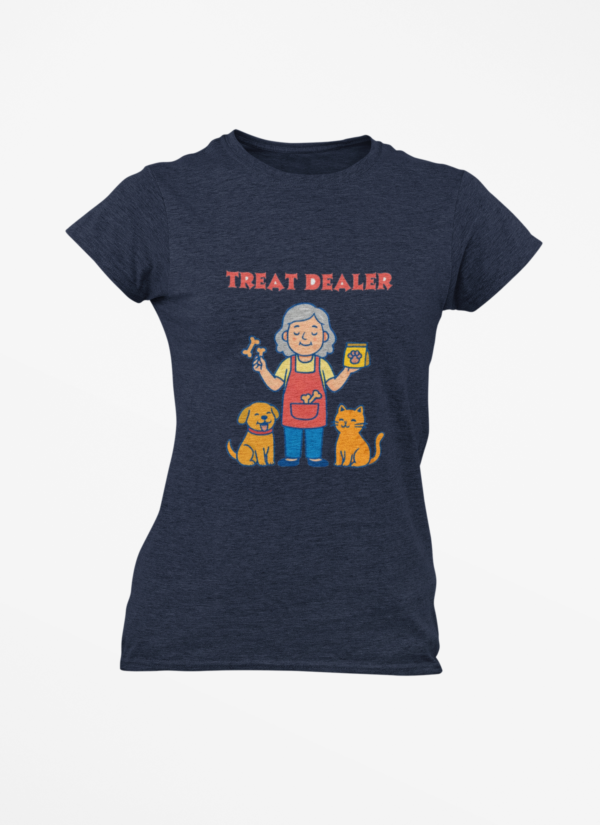 Treat Dealer T-Shirt — Funny Pet Lover Shirt with Grandma, Dog & Cat Graphic