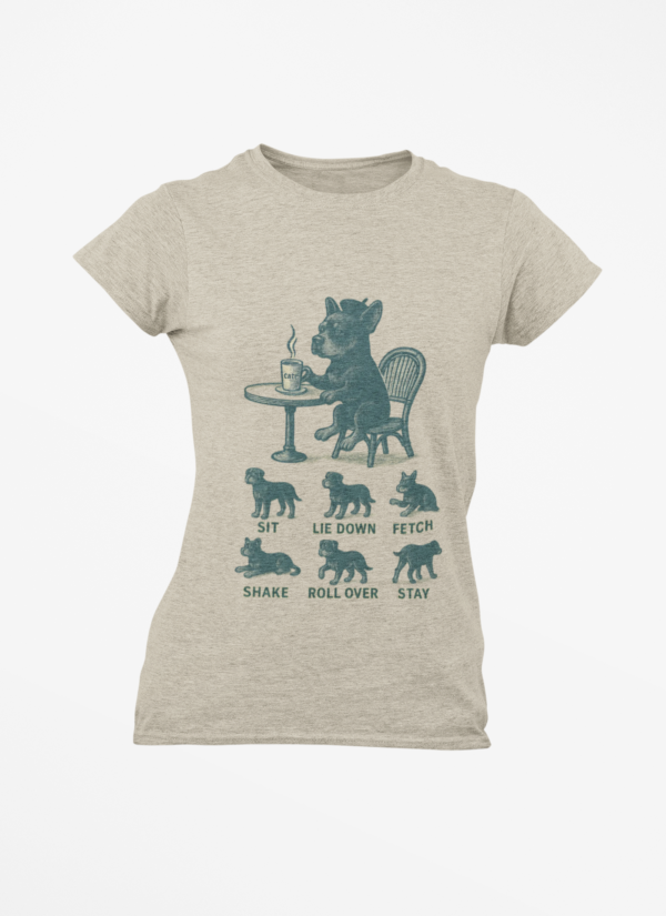 Puppy Training T-Shirt — Funny (Sit, Lie Down, Fetch)