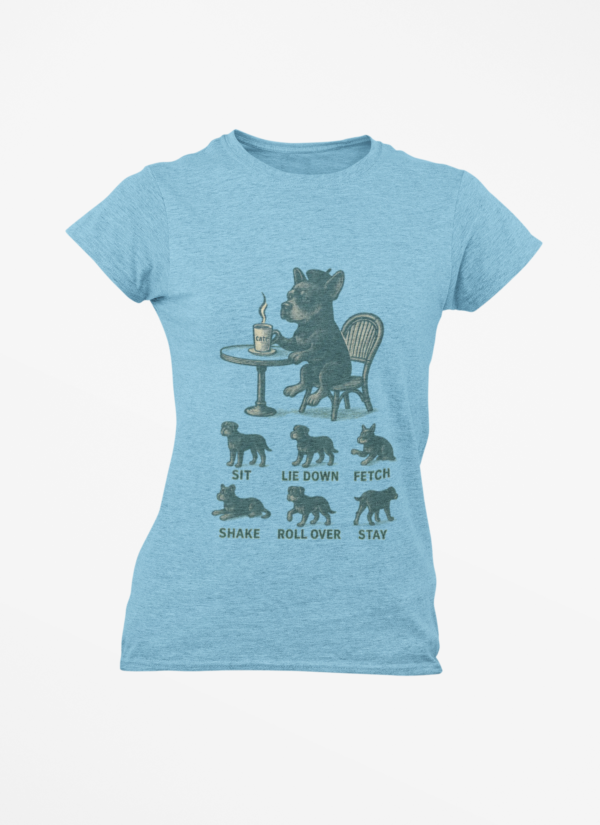 Puppy Training T-Shirt — Funny (Sit, Lie Down, Fetch)