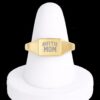 Rottie Mom Gold Square Signet Ring