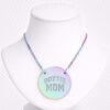 Rottie Mom Engraved Circle Necklace