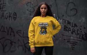 My Dog Walks Me Sweatshirt — Funny Rottweiler Dog Lover Crewneck