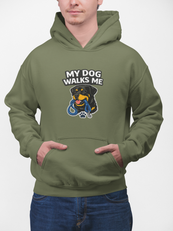 My Dog Walks Me Hoodie — Funny Dog Lover Pullover
