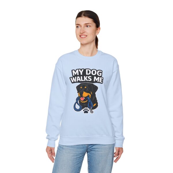 My Dog Walks Me Sweatshirt — Funny Rottweiler Dog Lover Crewneck