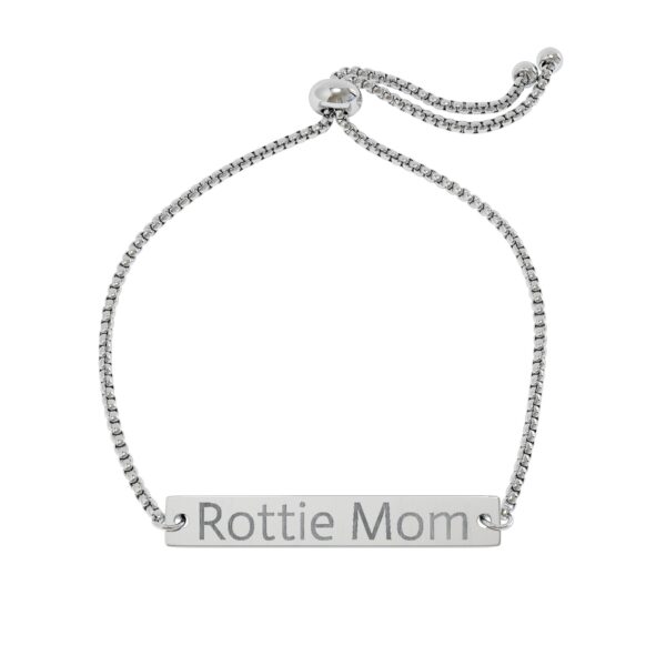 Rottie Mom Adjustable Bar Bracelet
