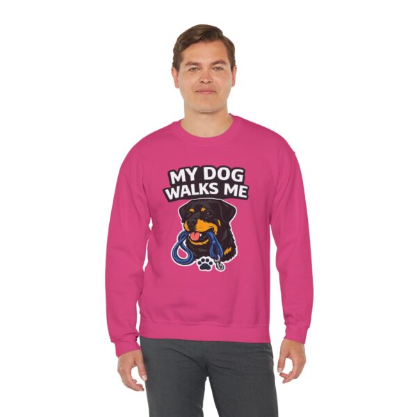 My Dog Walks Me Sweatshirt — Funny Rottweiler Dog Lover Crewneck