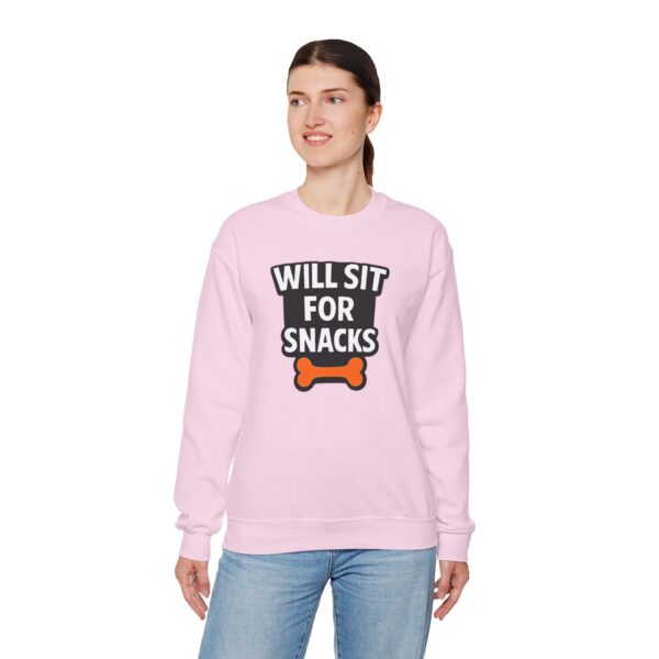 Will Sit for Snacks Funny Dog Bone Crewneck