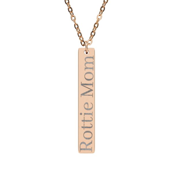 Rottie Mom Vertical Bar Necklace