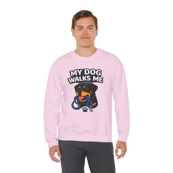 My Dog Walks Me Sweatshirt — Funny Rottweiler Dog Lover Crewneck