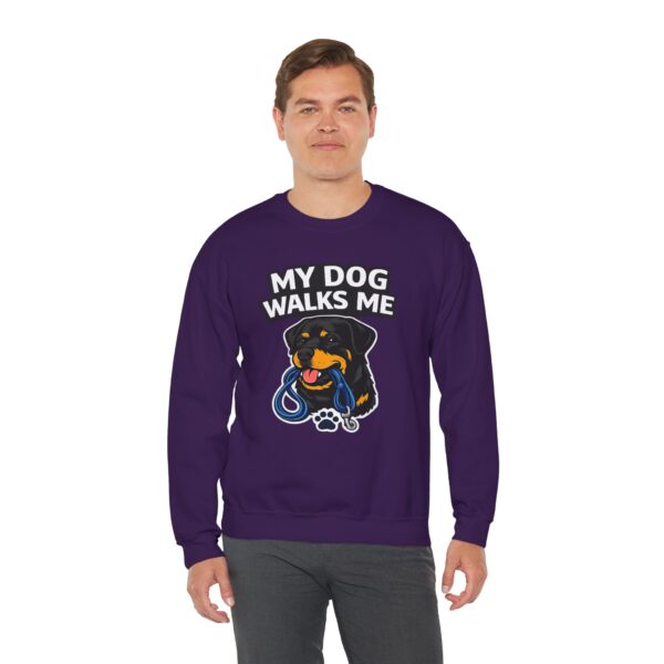 My Dog Walks Me Sweatshirt — Funny Rottweiler Dog Lover Crewneck