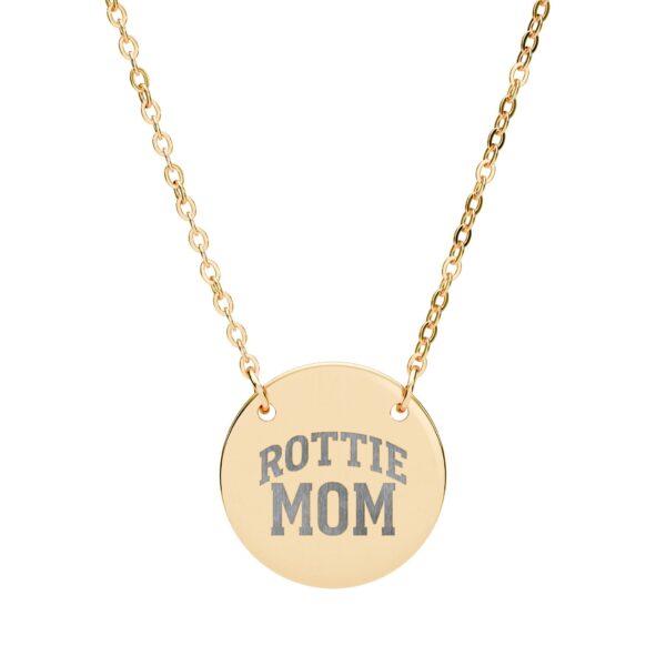 Rottie Mom Engraved Circle Necklace