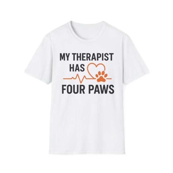 My Therapist Has Four Paws T‑Shirt — Funny Dog/Cat Lover Tee