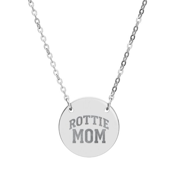 Rottie Mom Engraved Circle Necklace
