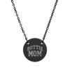 Rottie Mom Engraved Circle Necklace
