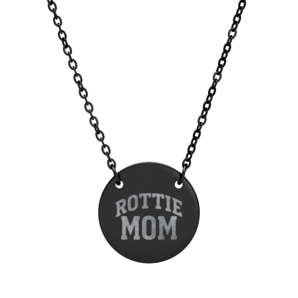 Rottie Mom Engraved Circle Necklace